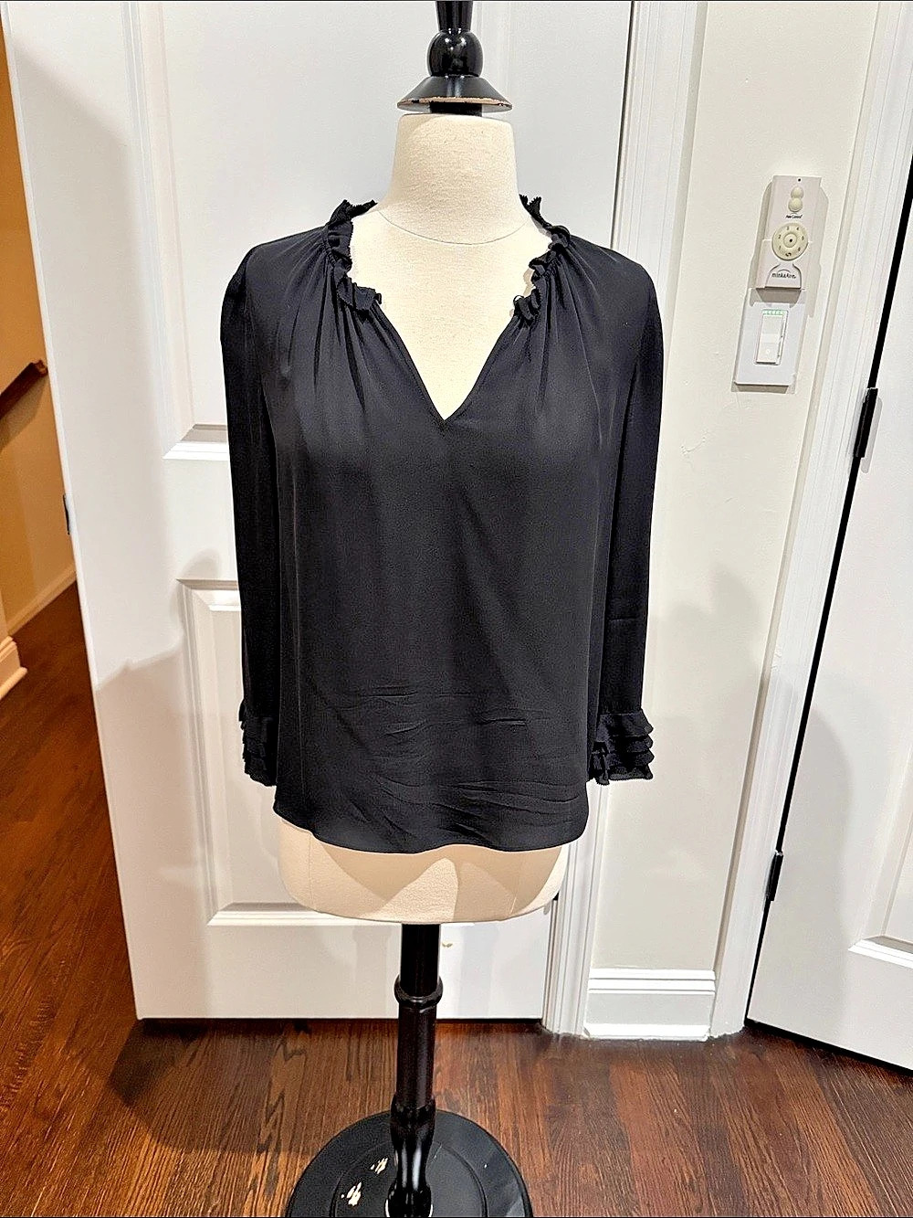 Rebecca Taylor Black Blouse Size 2 Like New